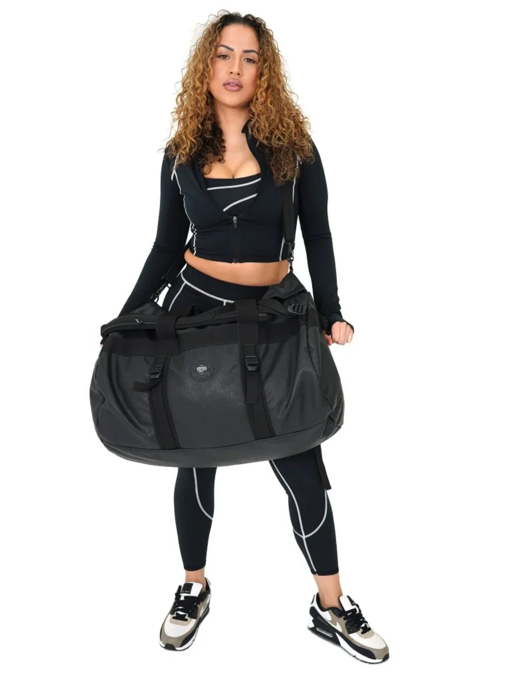 Transporter L Duffel Leather Backpack with Odor Control, Carbon Lined Travel Bag
